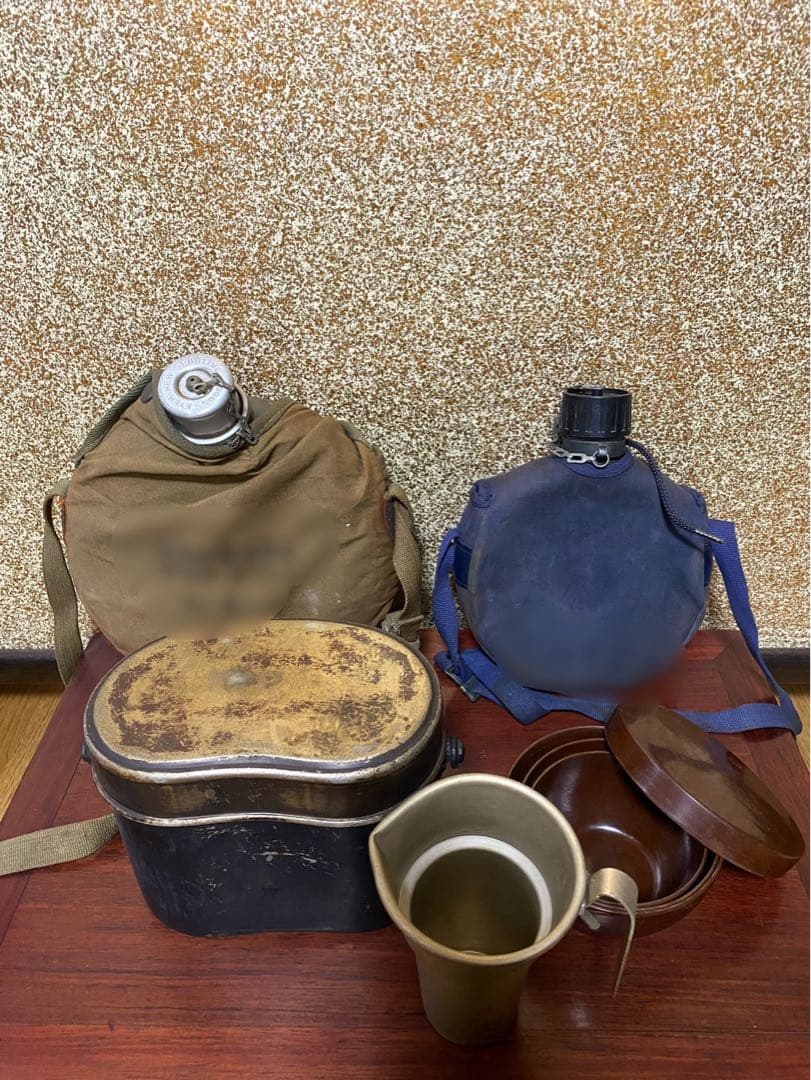 昭和レトロ　水筒 炊飯用容器　携帯用食器セット