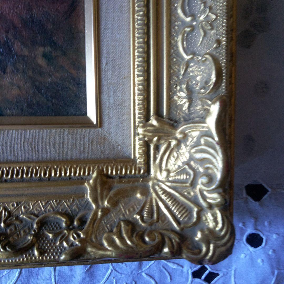 印象派 女性の裸体画 金色フレーム付き