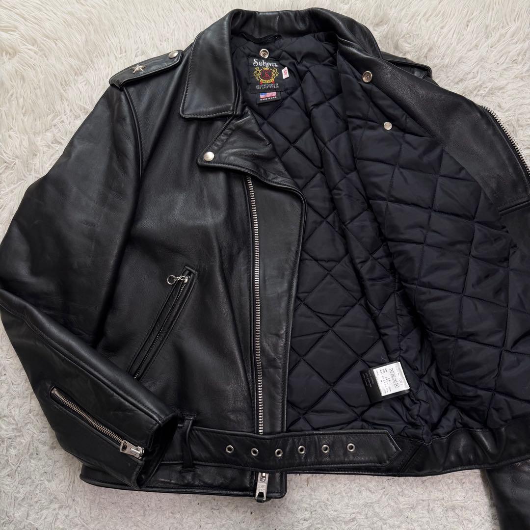 美品XLサイズ相当　ショット　613US ワンスター　ダブルライダースジャケット