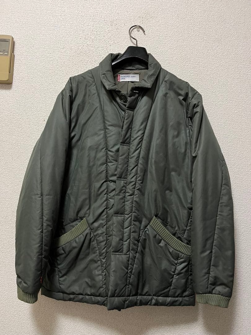 90s　リーバイスエンジニア　中綿ナイロンジャケット　/L　カーキ　ヴィンテージ