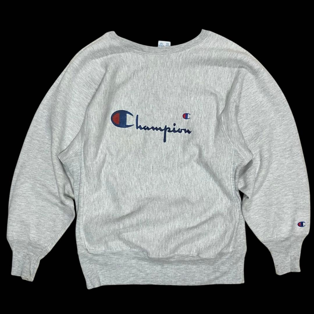 90s珍品 USA製 champion 目ありロゴ リバースウィーブ スウェット