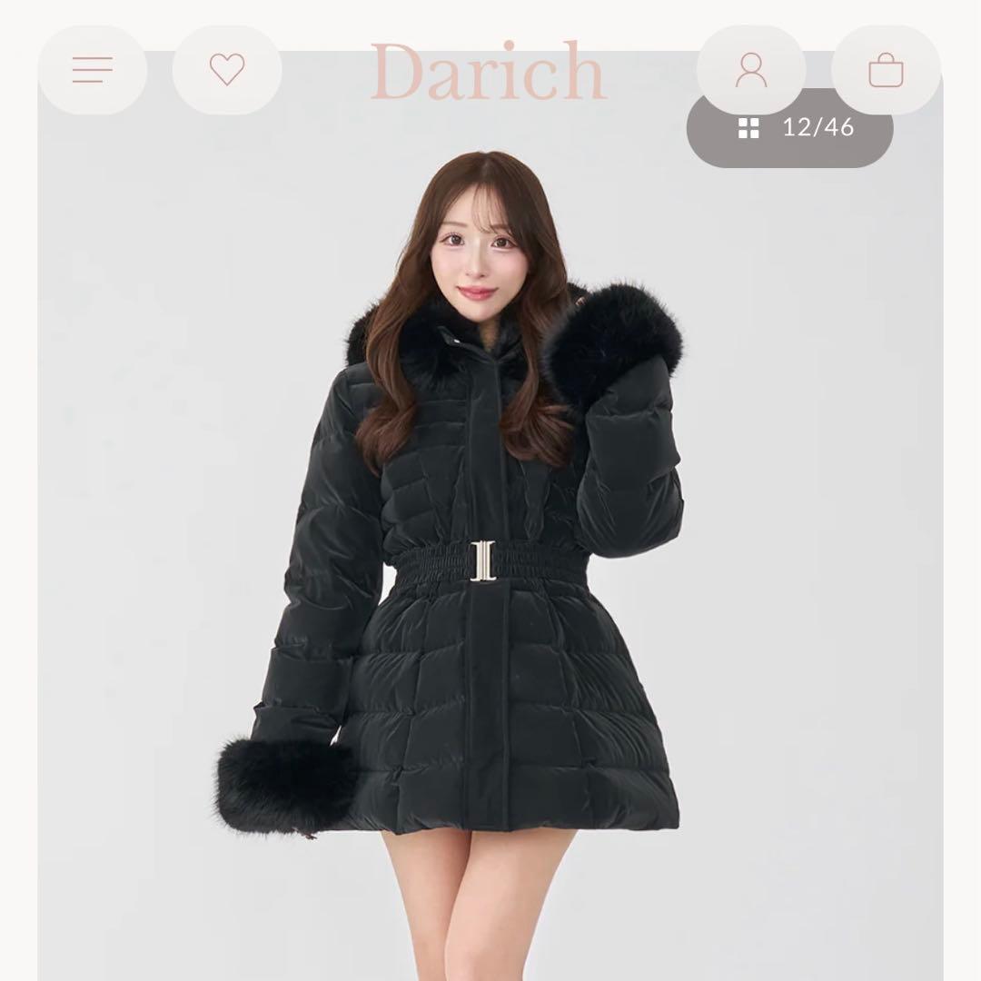 ダーリッチ ダウンコート M ダーリッチ Darich レディミディダウンコート （ブラック