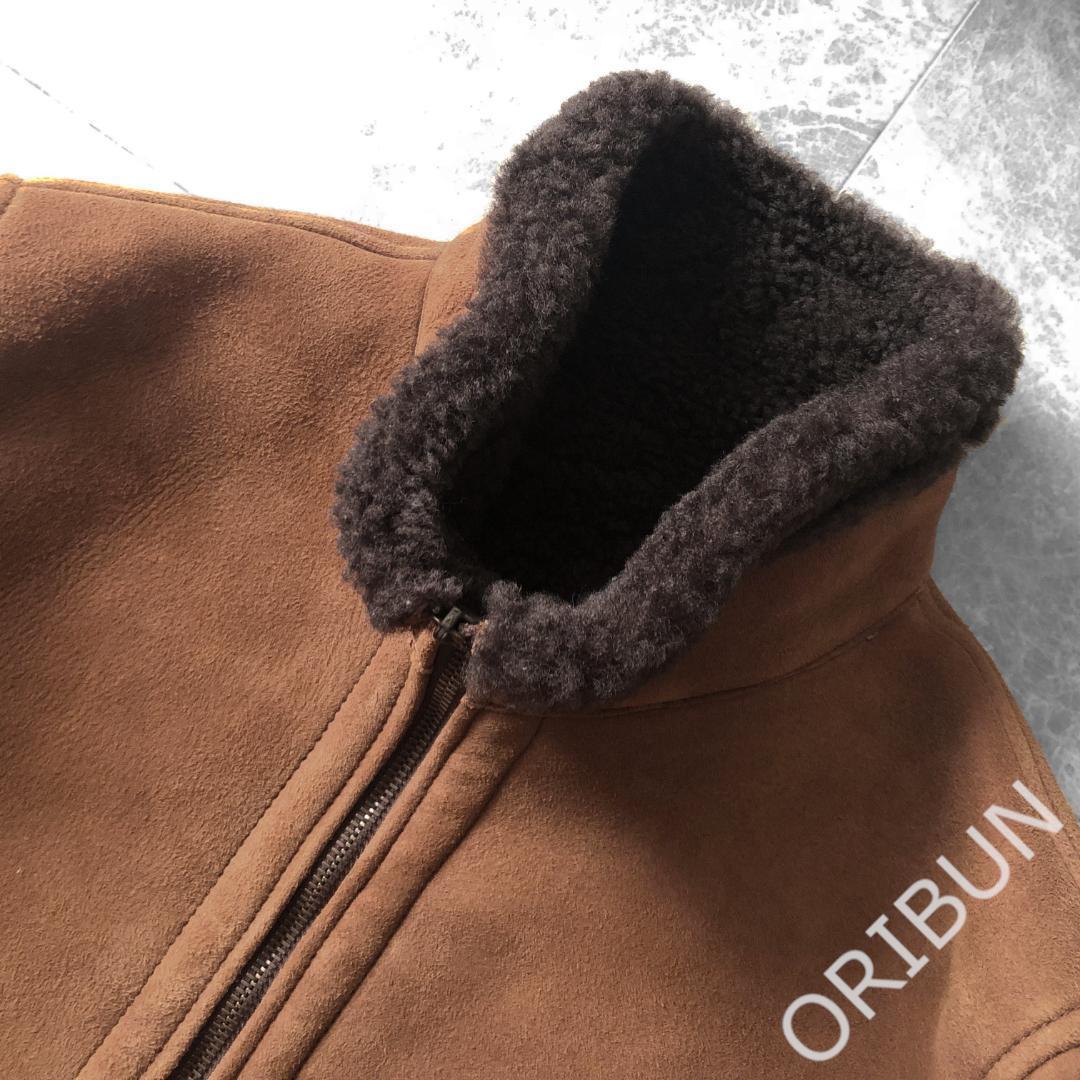 VALSTARINO 高級ムートンレザー ジップハイネックジャケット