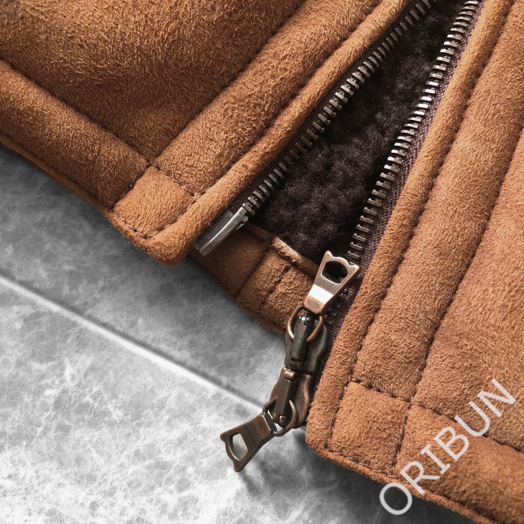 VALSTARINO 高級ムートンレザー ジップハイネックジャケット