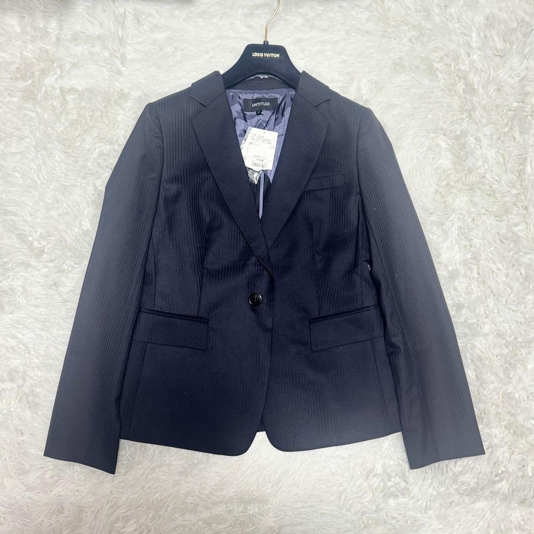 新品 UNTITLED ストライプパンツ スーツ セットアップ ネイビー ウール