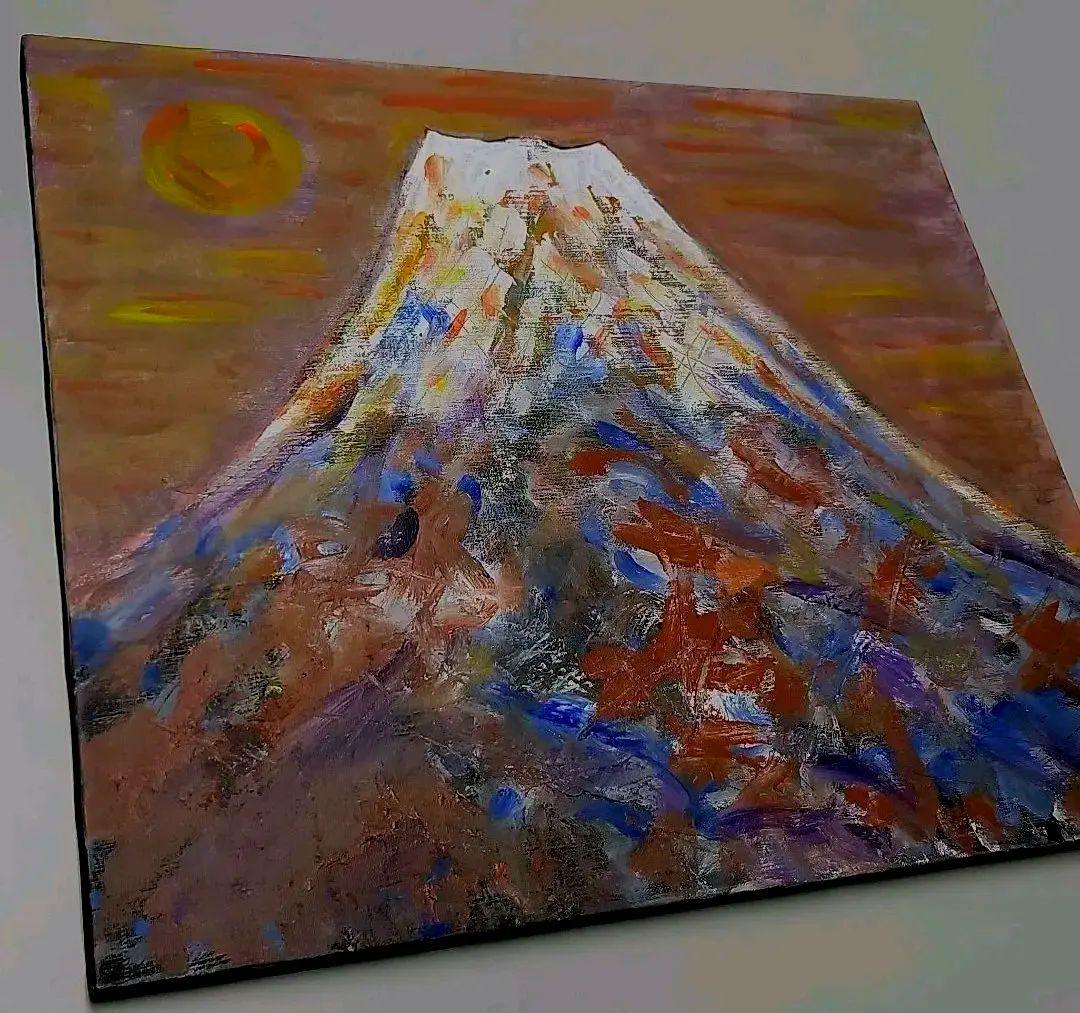 琳屋　りんや　富士山画家　「富嶽」真作保証　新品未使用　送料込みの金額です。 真作保証】田崎広助「朱富士」油彩0号 直筆サイン 裏書き 鑑定書有り