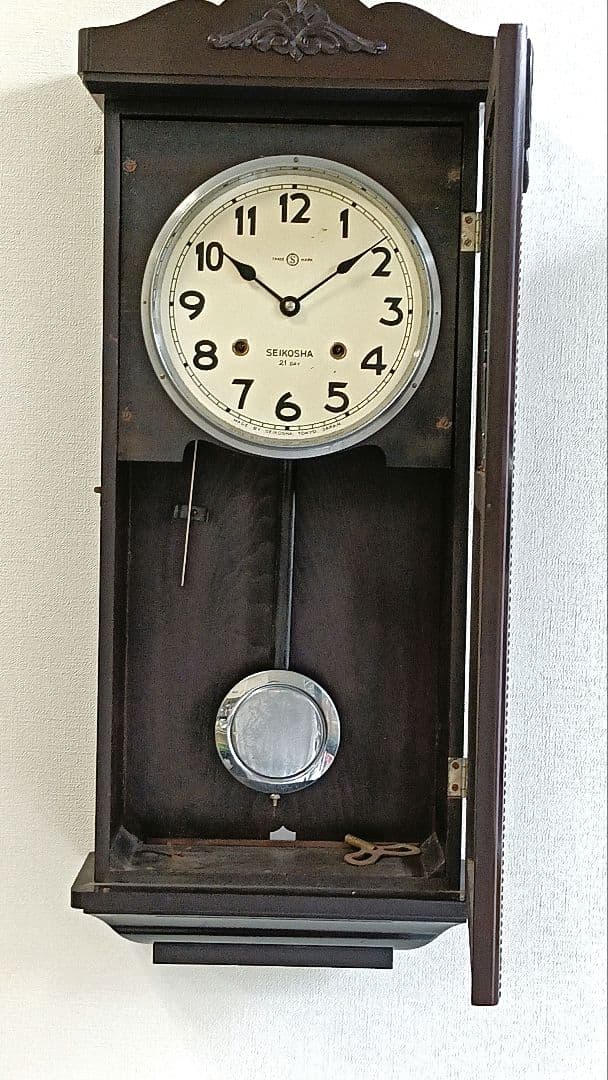 SEIKOSHA 21DAY 掛時計 柱時計 ジャンク セイコー 精工舎 - メルカリ