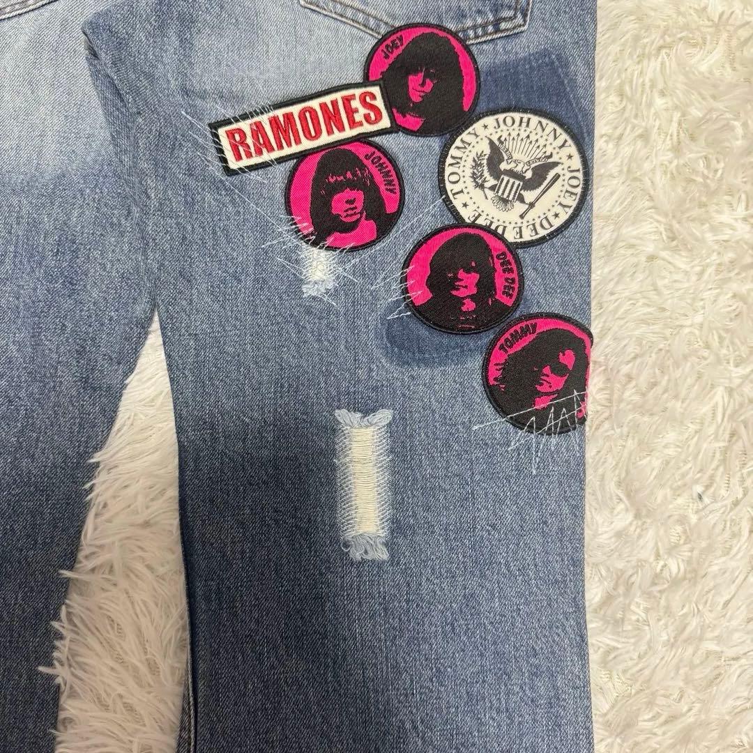 HYSTERIC GLAMOUR × RAMONES フレアデニム ワッペン