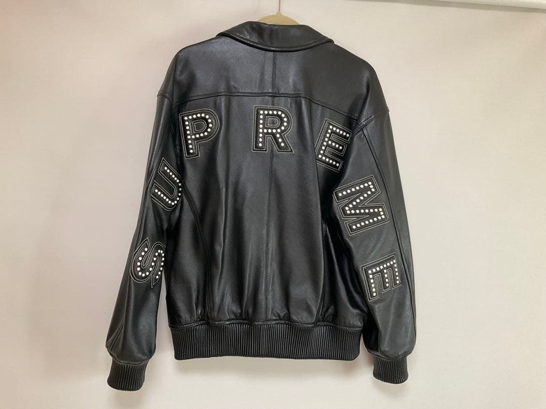 り*た様 Supreme Studded Arc Logo Leather Ja