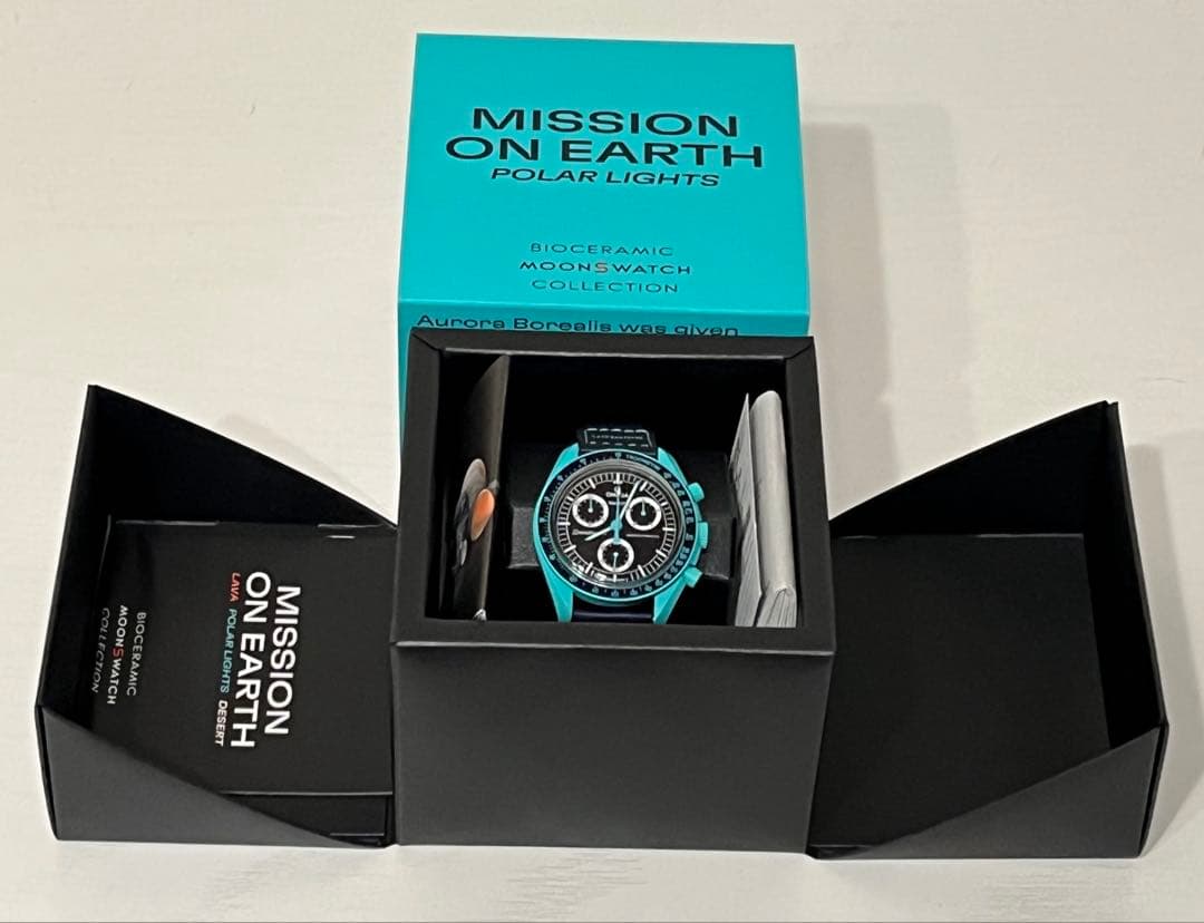 OMEGA Swatch POLAR LIGHTS 箱・保証書付き 美品 オメガOMEGA swatch MISSION TO Polar Lights - メルカリ