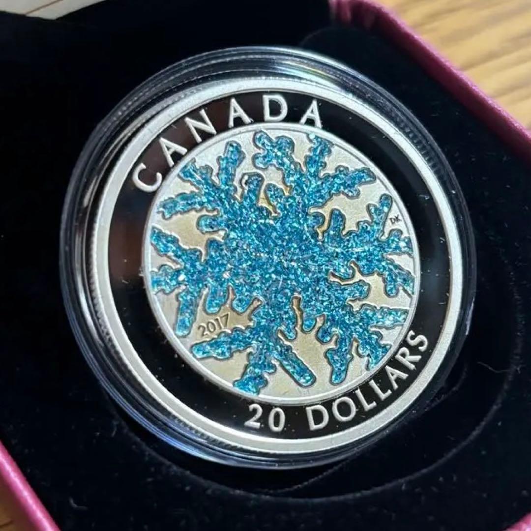 【カナダ銀貨】2017年製 $20 銀貨 雪の結晶 スノーフレーク