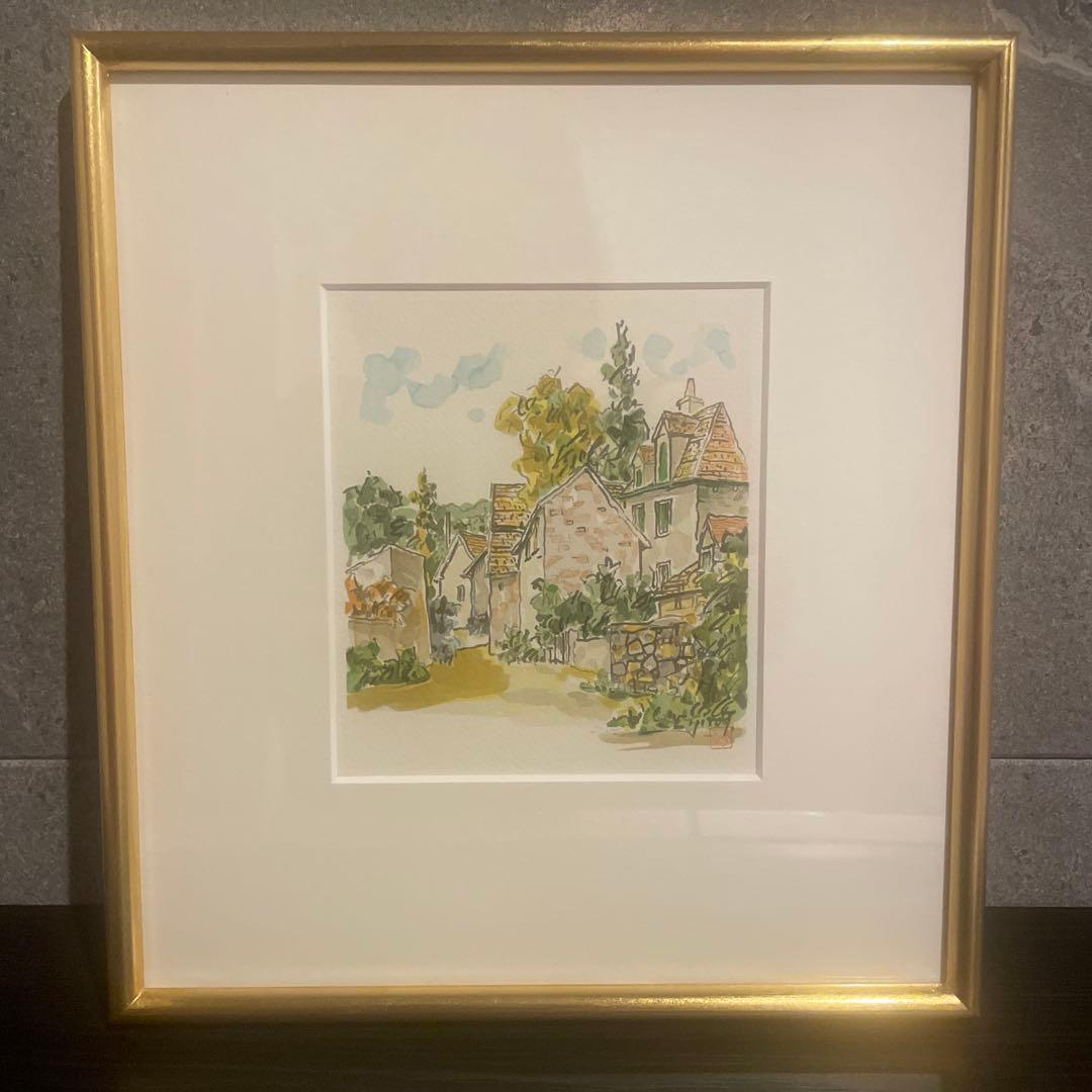 田辺栄次郎　「ラ•シャターの街角」オリジナルリトグラフ　絵画　限定　ギャラリー 鈴木信太郎「人形」リトグラフ 絵画買取・販売の小竹美術