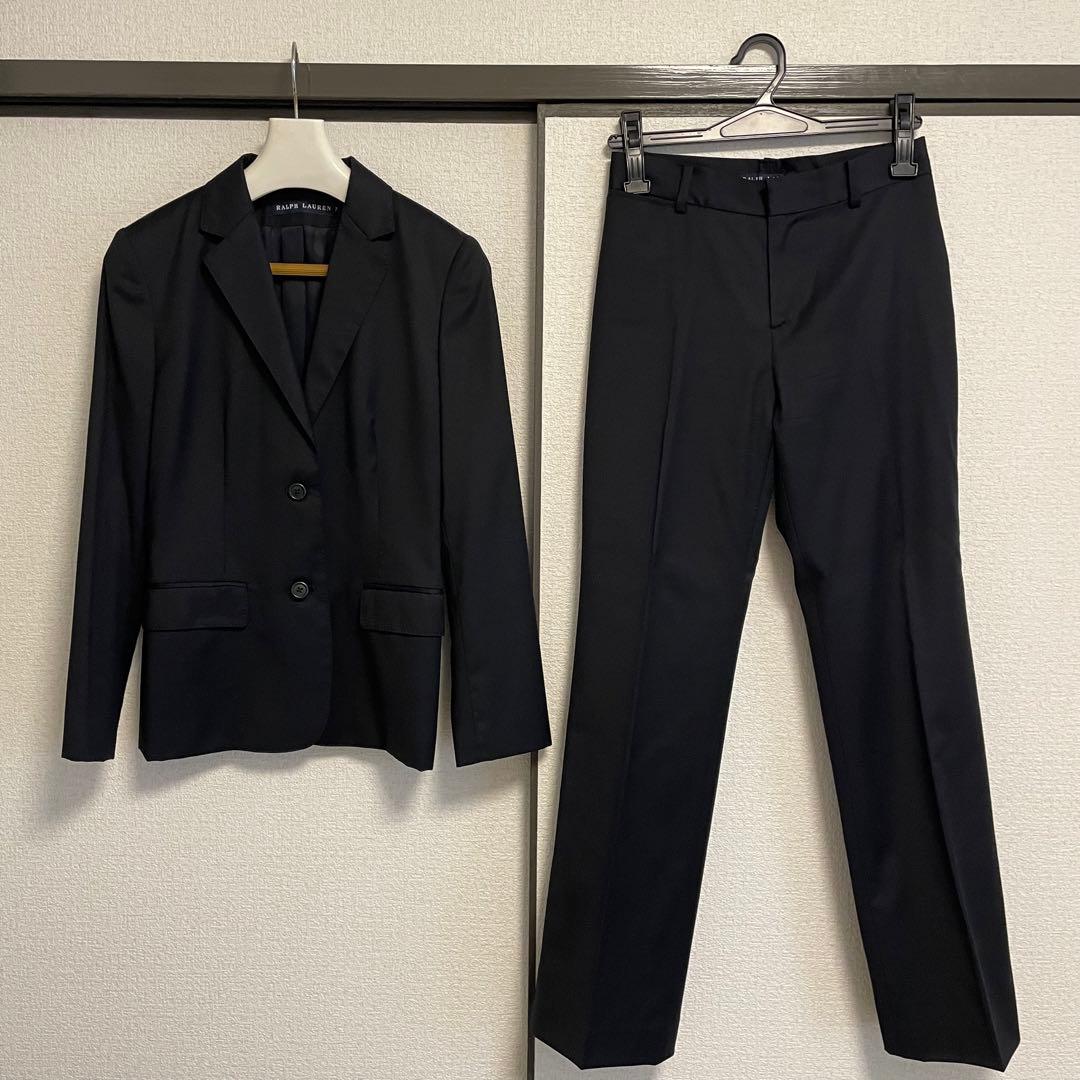 ラルフローレン　紺色　ネイビー　春スーツ　Sサイズ　7号　ほつれ有り