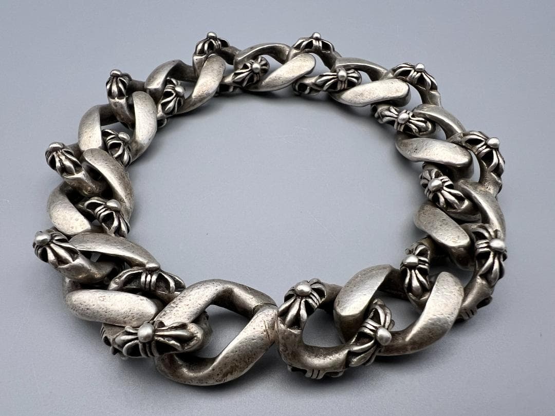 銀製　プレスレットチェーン　留め具なし　メンズ用　重量約126g