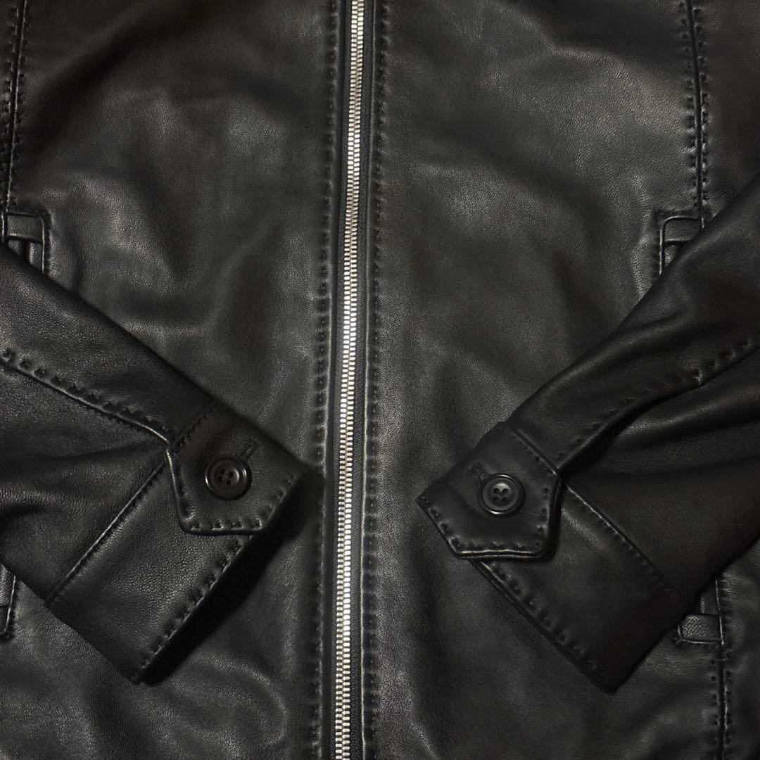 ✨美品✨メンズビギ クロームタンニングレザージャケット 羊革 黒