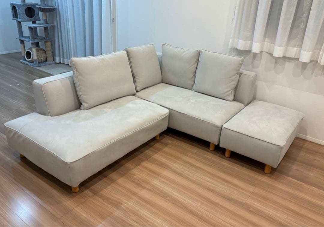 ライトグレー コーナーソファ ソファー コーナーソファー カウチソファー おしゃれ l字 ソファセット