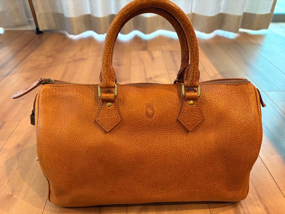 ラルフローレン ハンドバック ブラウン レザー ミニボストンバッグ