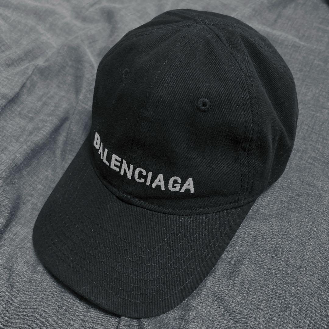 バレンシアガ キャップ ブラック 黒 ベースボールキャップ美品 - メルカリ