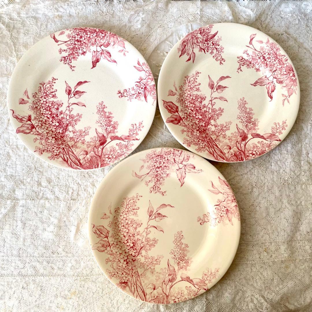 希少】ジアンLILAS 平皿③デザートプレート リラ フランスアンティーク