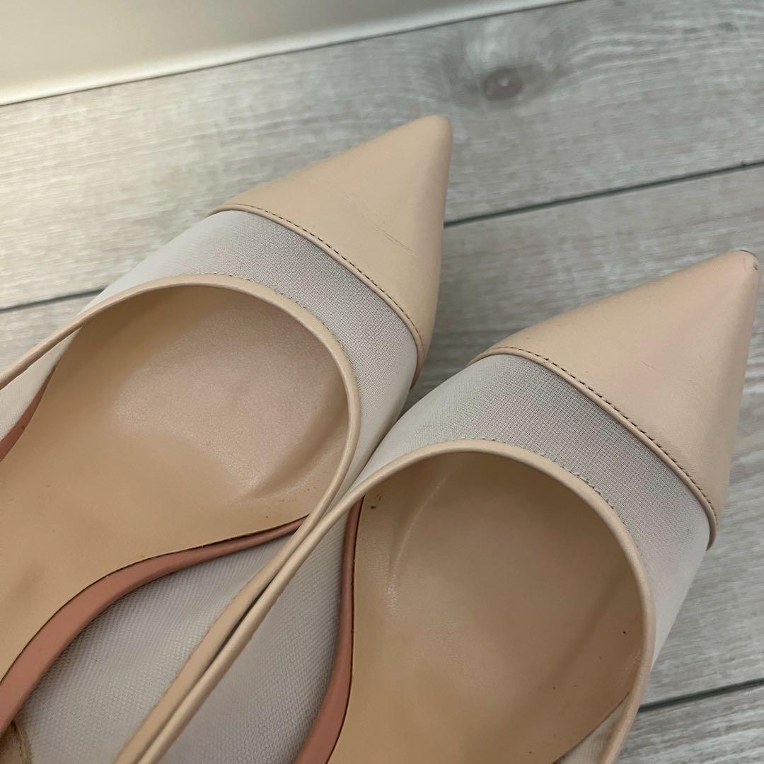 DIANA ポインテッドトゥハイヒール 花柄レース ピンクベージュ - メルカリ