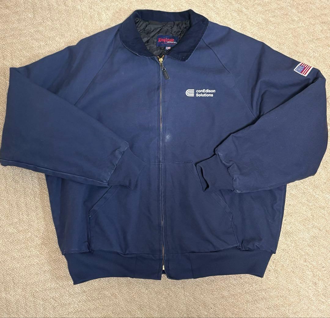 USA製】キングルイ ダックジャケット 刺繍企業ロゴ 中綿 キルティング