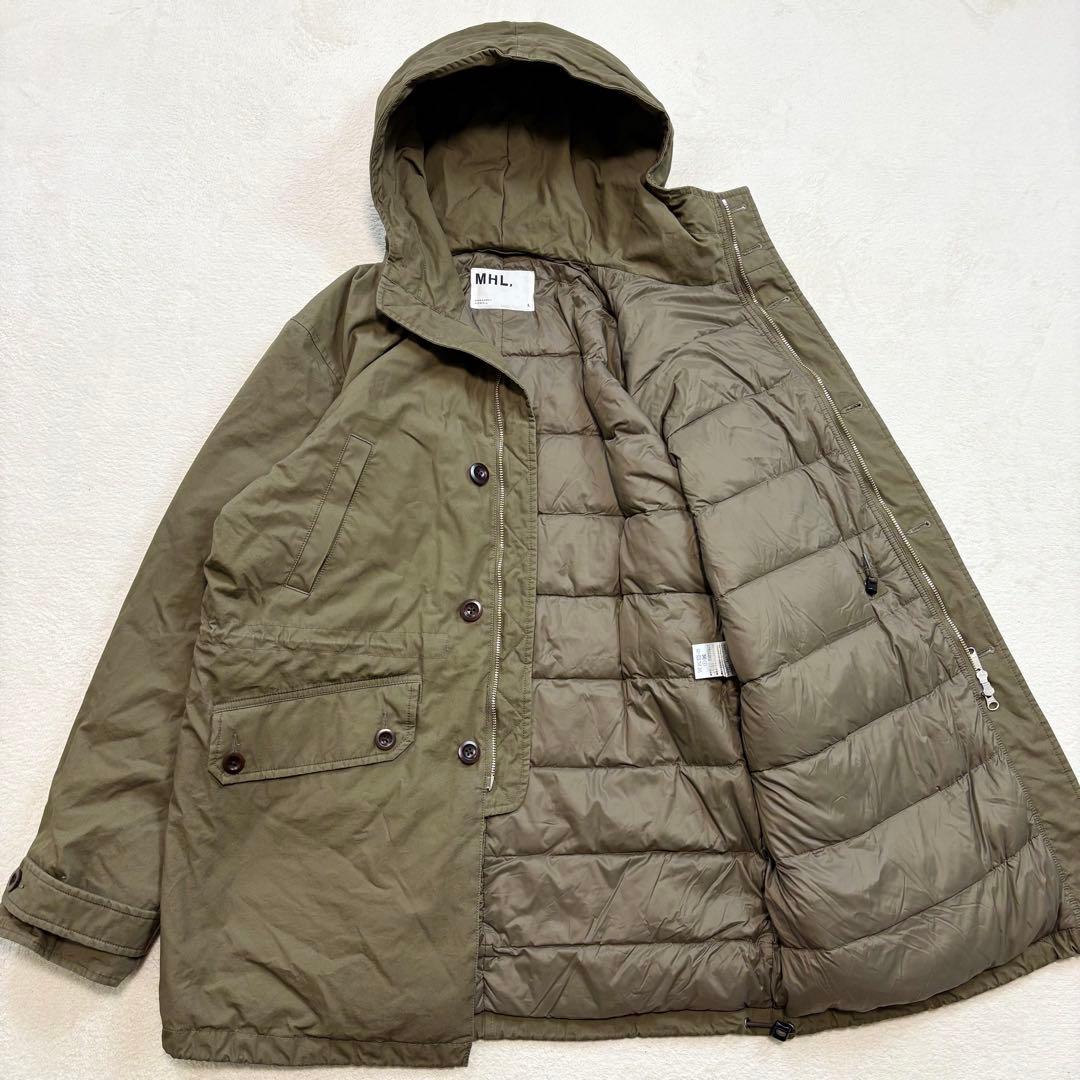 極美品 MHL. マウンテンモッズコート ダウンジャケット コート カーキ L 極美品 MHL. マウンテンモッズコート ダウンジャケット コート カーキ