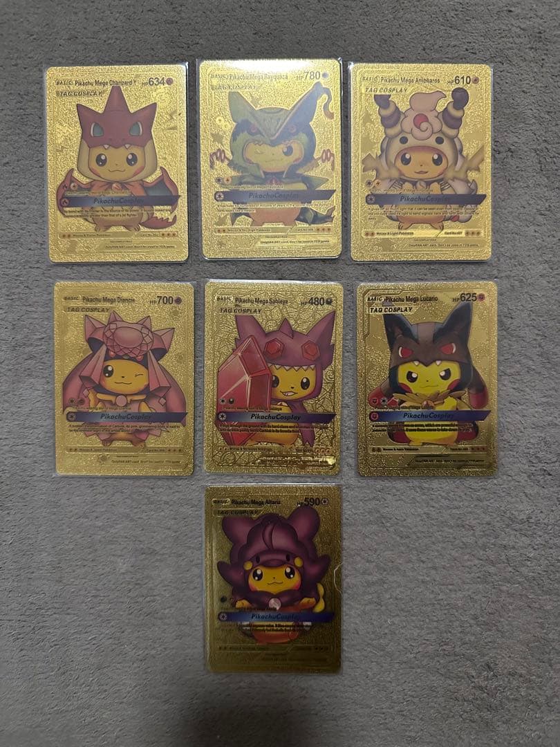 ポケカ 海外 金 ピカチュウ 7枚セット - メルカリ