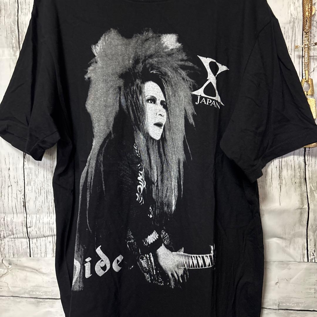 hide X JAPAN Tシャツ黒ブラックLサイズモノトーンビックプリント