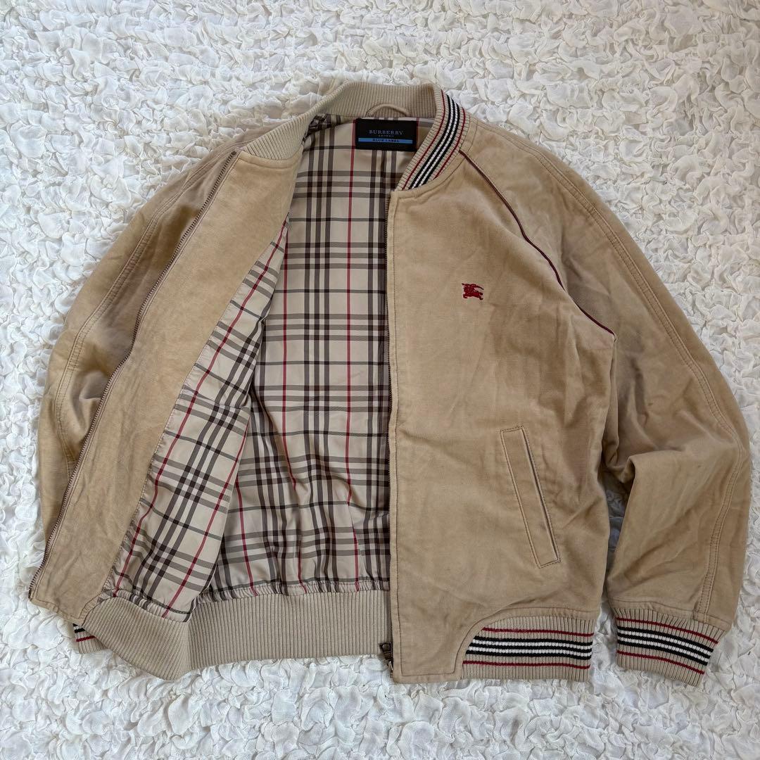バーバリーブルーレーベル ベロア生地ノヴァチェックブルゾン