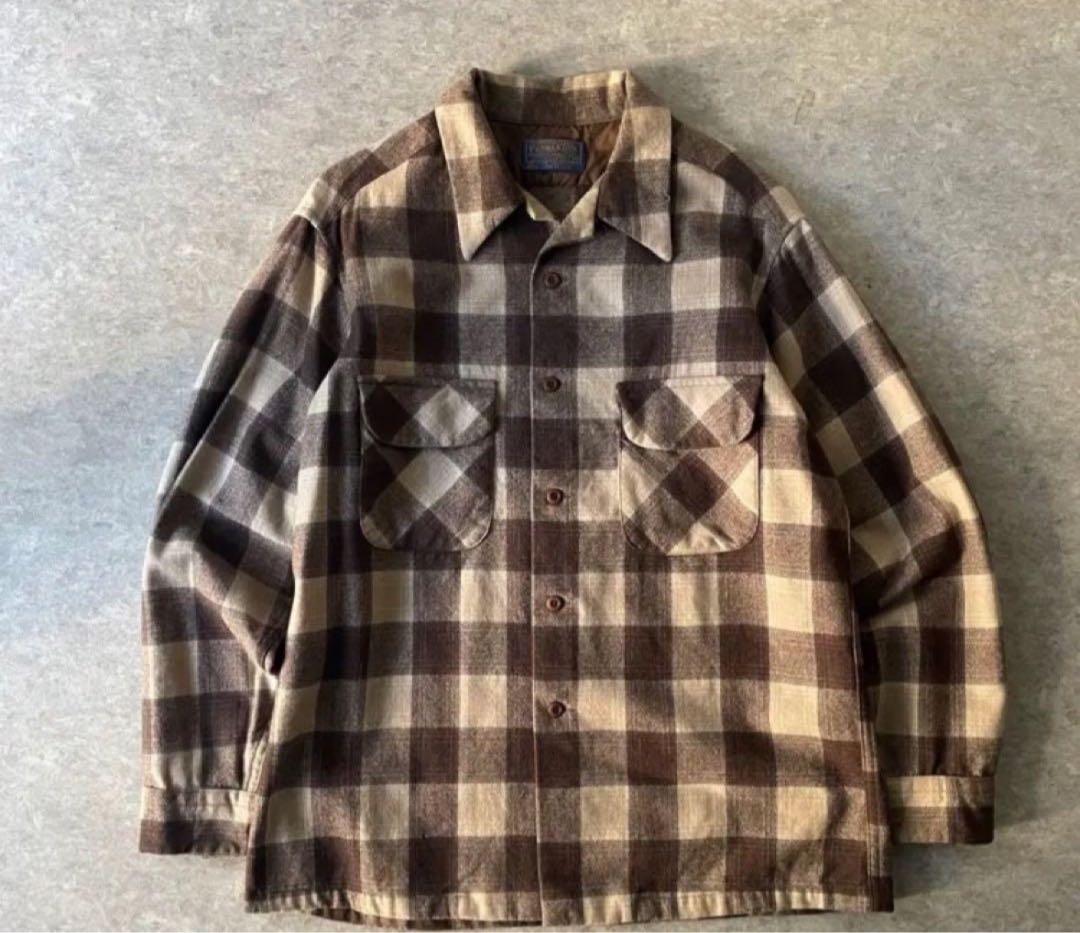 ポ*ス様 60s ペンドルトン　pendolton ウールシャツ 60s PENDLETON OMBRE CHEACK WOOL SHIRT SIZE 14 1/2 | ウールシャツ