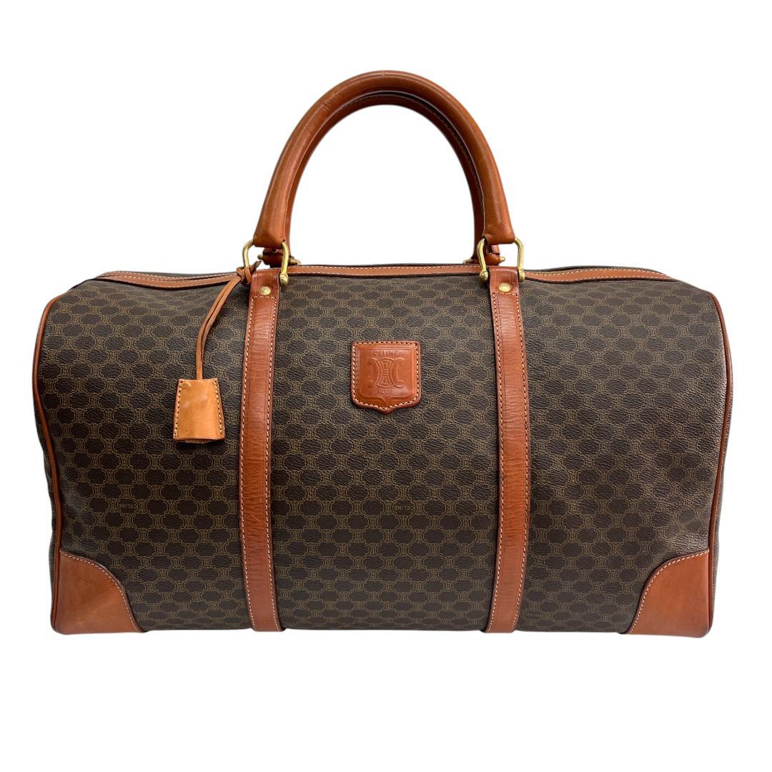 美品 CELINE セリーヌ ボストンバッグ マカダム トリオンフ 旅行バッグ