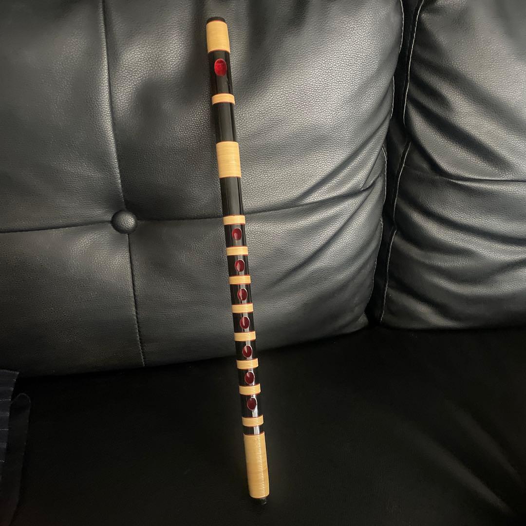 篠笛　四本調子　古典調　七穴　黒塗り内赤