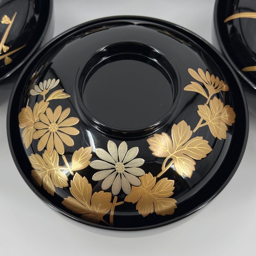 象彦 五清 吸物椀 五客セット 漆器 蒔絵 金彩 木製 高級 松竹梅蘭