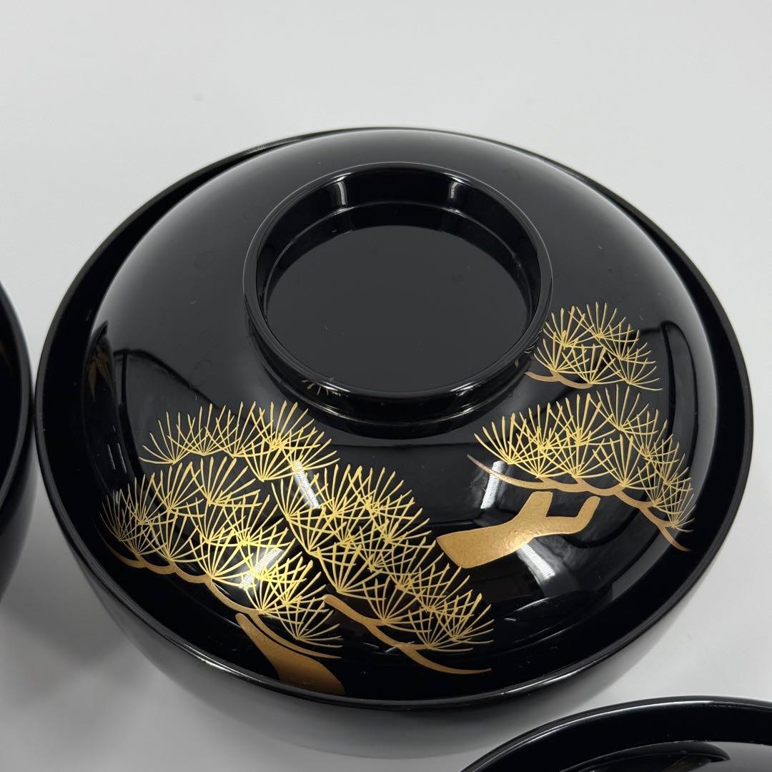 象彦 五清 吸物椀 五客セット 漆器 蒔絵 金彩 木製 高級 松竹梅蘭