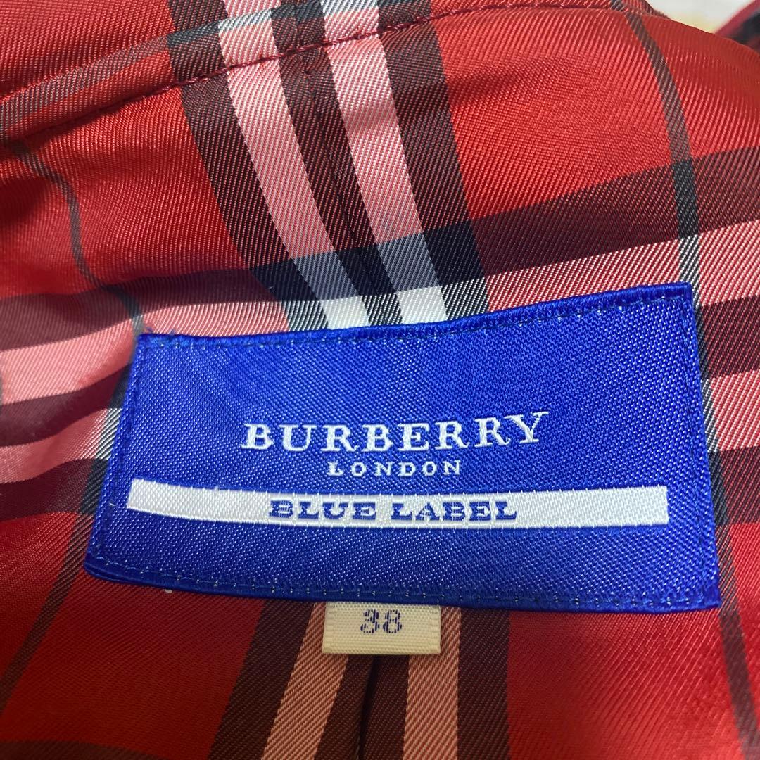 BURBERRY BLUE LABEL ダッフルコート 38サイズ 赤 - メルカリ
