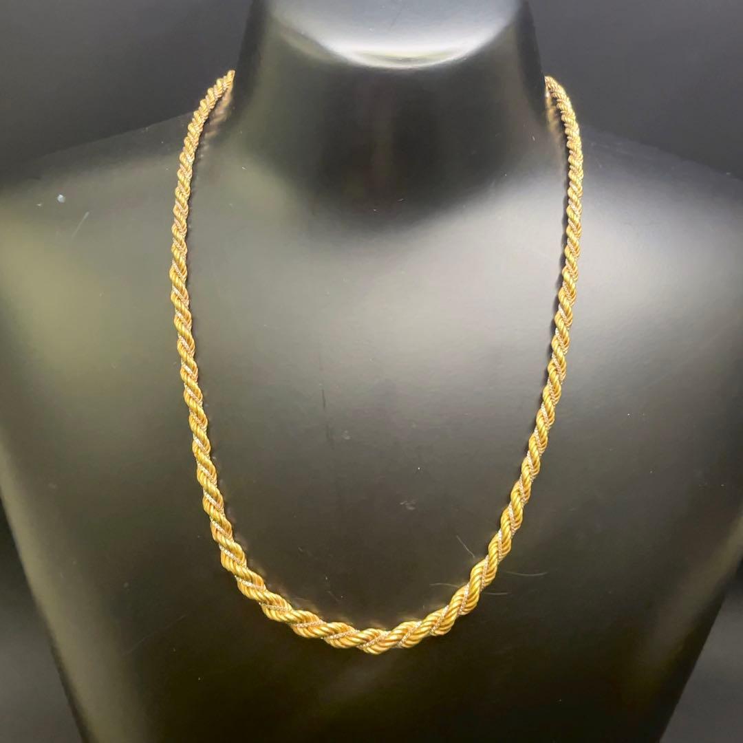 ITALY 750刻印有】18金 パイプロープチェーン ネックレス - メルカリ