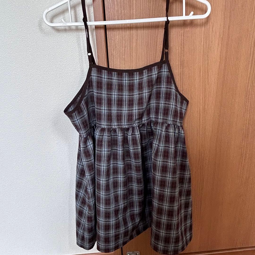 しまむらチェック柄 キャミソール - メルカリ