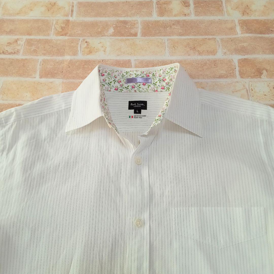 Paul Smith London ストライプ 花柄 白シャツ L - メルカリ