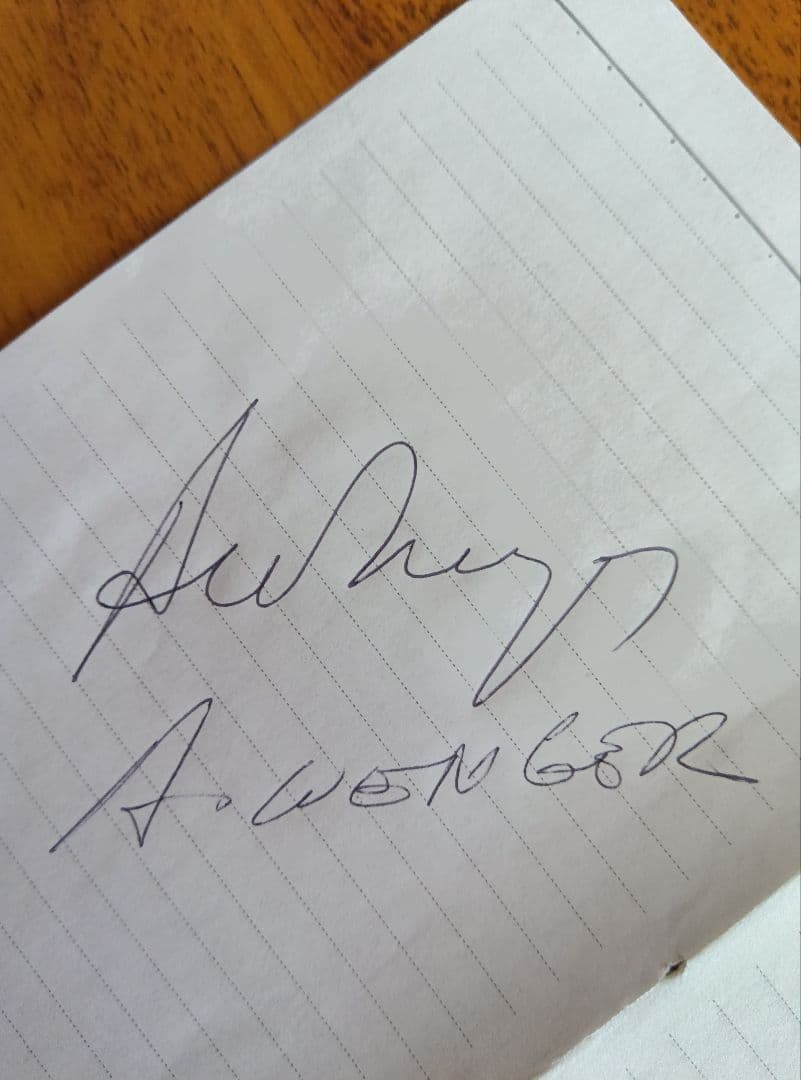 ベンゲル監督A. Wengerサイン 1995年名古屋グランパス時代