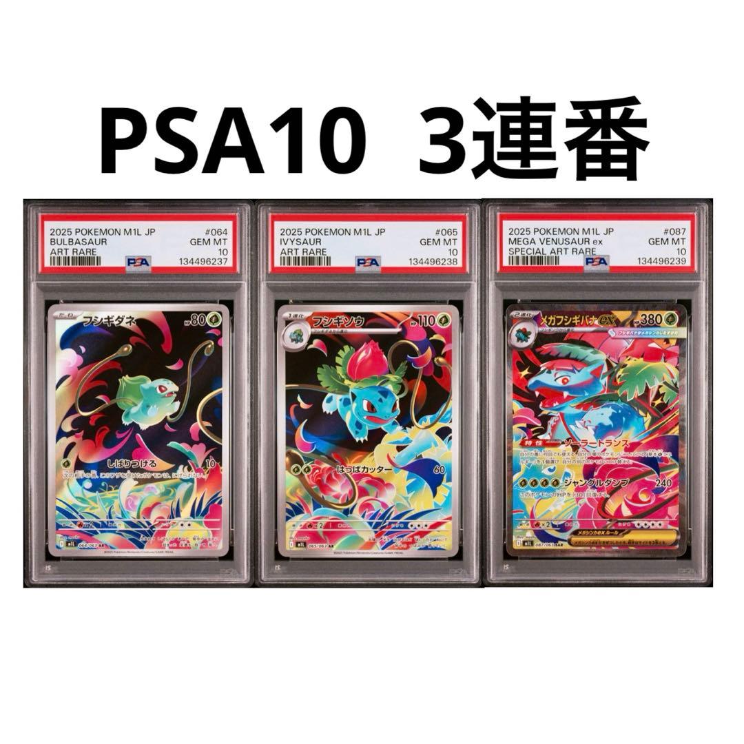 【PSA10 3連番】メガフシギバナex SAR 進化ラインセット