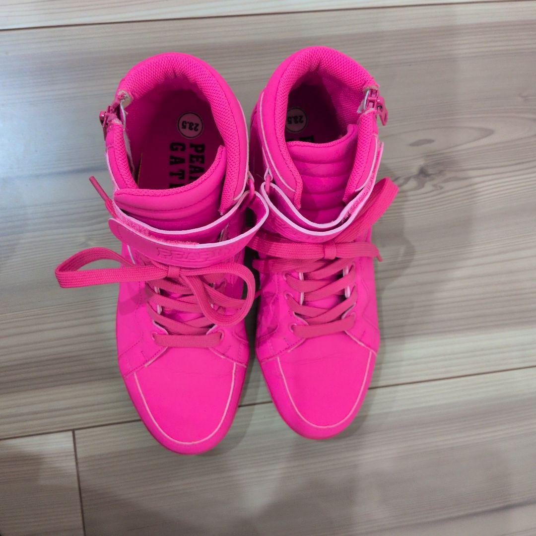 PEARLY GATES ピンク ハイカットスニーカー 23.5cm