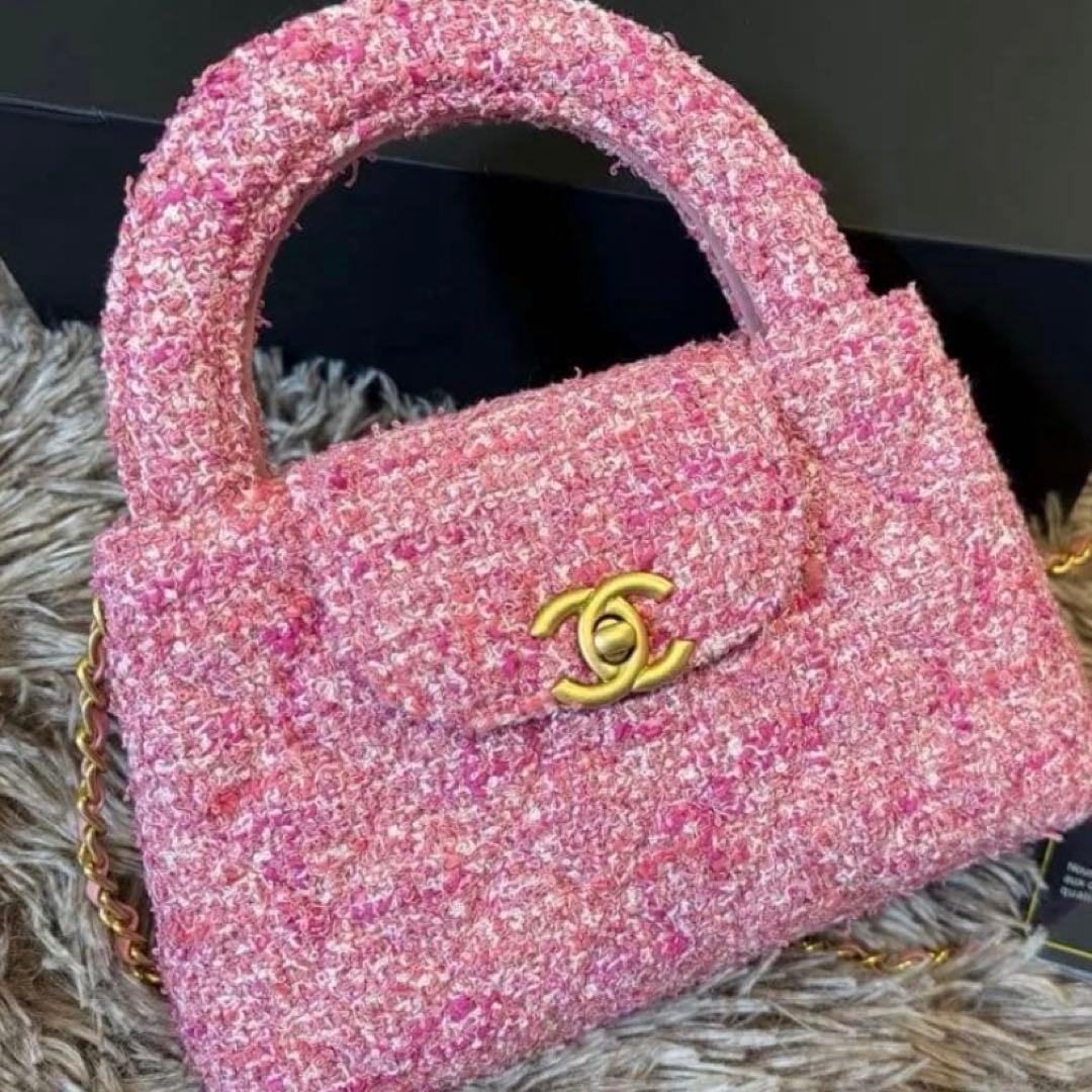 【激レア】シャネル ツイード ハンドバッグ ピンク ノベルティ　ショルダーバッグ