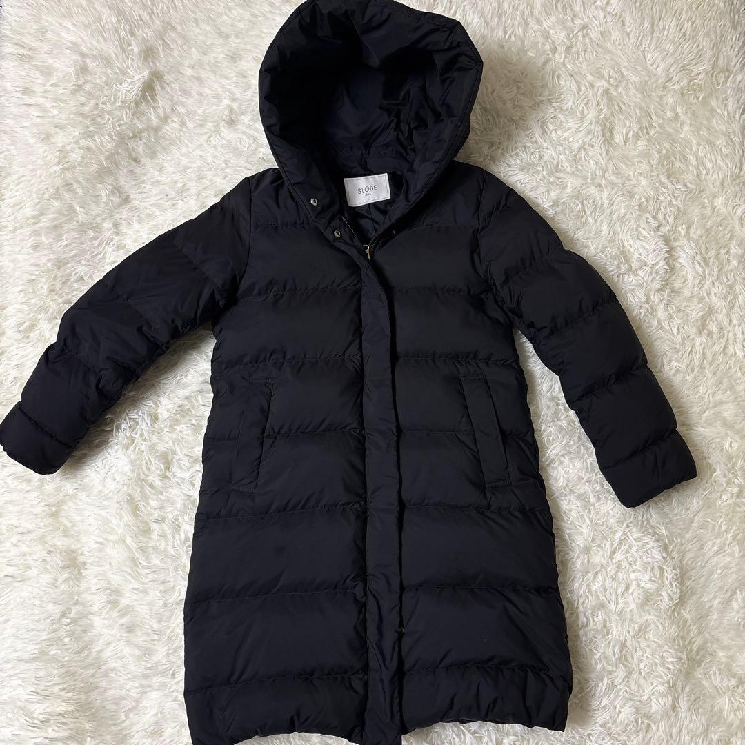 美品 スローブイエナ ショールフードロングダウンコート ブラック黒　サイズ 36 SLOBE IENA（スローブイエナ）の「ショールフード ショートダウン