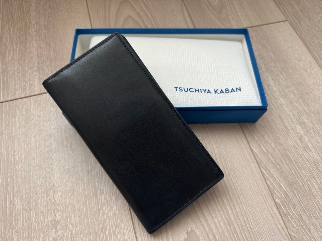 【美品】土屋鞄コンパクトロングウォレット ネイビー