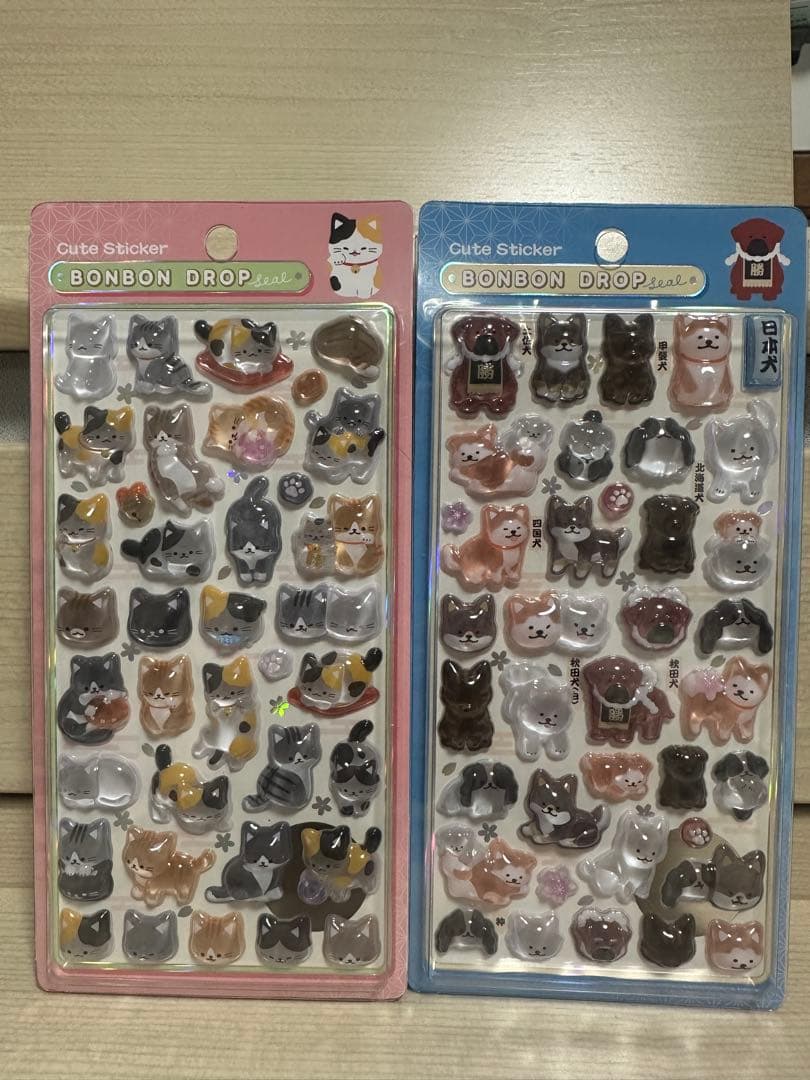 【国内正規品】和柄　第二弾　新作　ねこ　いぬ　ボンボンドロップシール　犬　猫