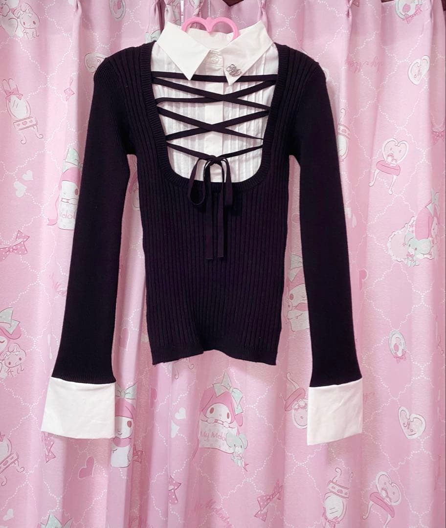 HONEYMEW　レースアップドッキングトップス