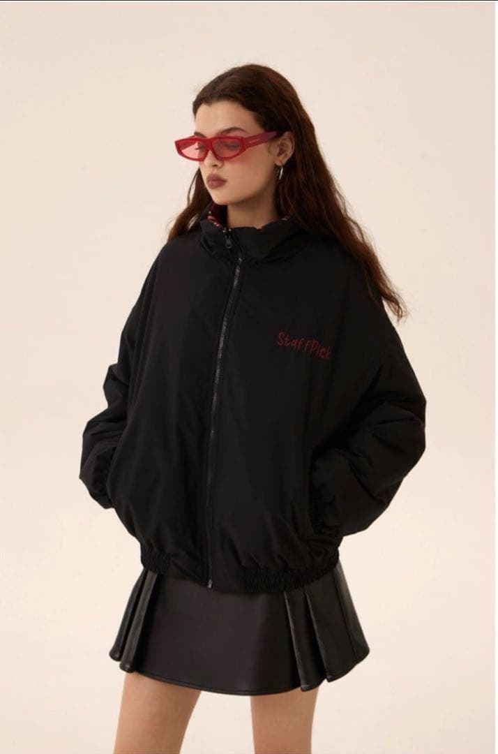 地底人オンライン リバーシブルカジュアルジャケット M チェック赤