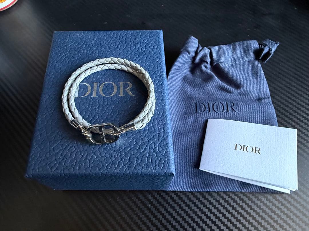 CD Icon ブレイドレザー ダブルブレスレット 国内発【Dior】 CD Icon ブレイドレザー ダブルブレスレット (Dior