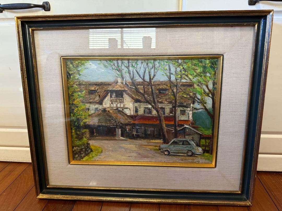 38.「藁屋根の旅館」髙橋一善 油絵