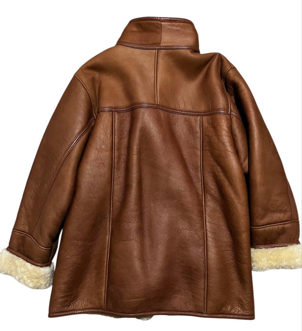 80s Eugene ムートンコート ハイネック ボアジャケット 羊革 - メルカリ